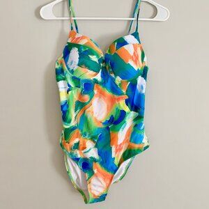 Impressions Gulf Waters Watercolor One Piece Swimsuit